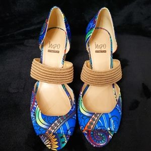 IMPO Stretch Veneer Floral Paisley pattern Wedge Sandals Size 10